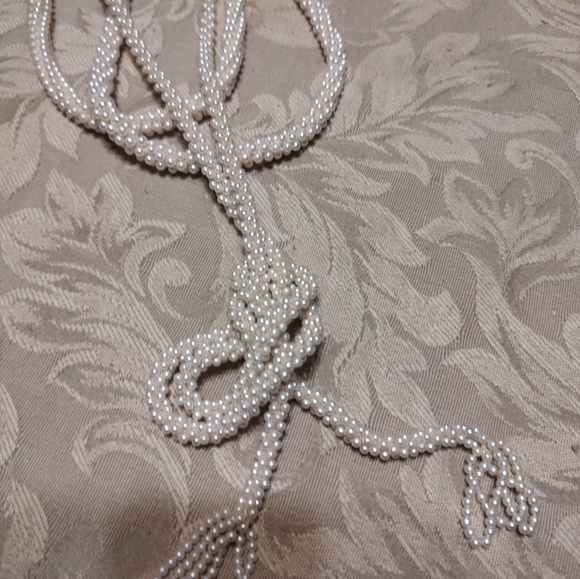 ▫️🎀▫️Elegant Vtg 80's Lusterous Art Deco Style Multi-Strand Seed Pearl Necklace - Picture 16 of 16